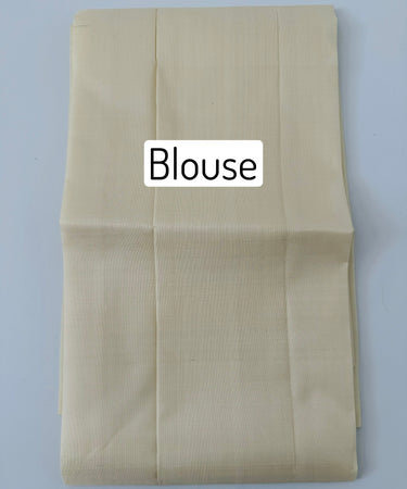 Exclusive Kanchipuram Pure Silk Saree | Off White | Ven Pattu | Pure Zari | Handwoven | Ships from California | Pushpam - ShopNaya Exclusive